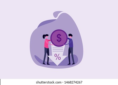 Increase Rate, Decrease Rate, Calculate Rate. Personal Financial vector illustration concept for web landing page template, banner, flyer and presentation