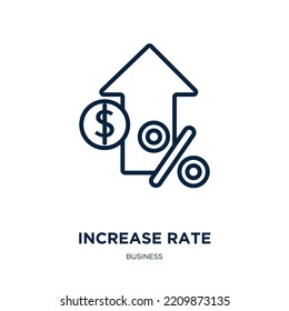 increase rate icon from business collection. Thin linear increase rate, increase, chart outline icon isolated on white background. Line vector increase rate sign, symbol for web and mobile