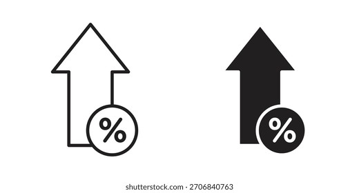 Increase rate icon concept outline symbol design. Simple element illustration.
