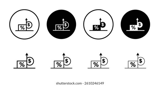 Increase rate icon Logo symbol sign set