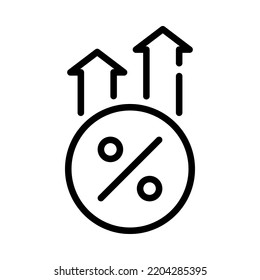 Increase Rate Loan Outline Icon Mortgage Stock Vector (Royalty Free ...