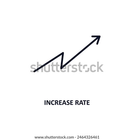 increase rate outline icon.  Thin line icon from business collection. Editable vector isolated on white background