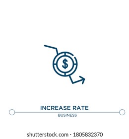 increase rate vector line icon. Simple element illustration. increase rate outline icon from business concept. Can be used for web and mobile
