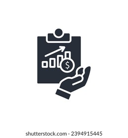 icono de aumento de ingresos. vector.Curso editable.Signo de estilo lineal para uso de diseño web,logotipo.Ilustración de símbolo.