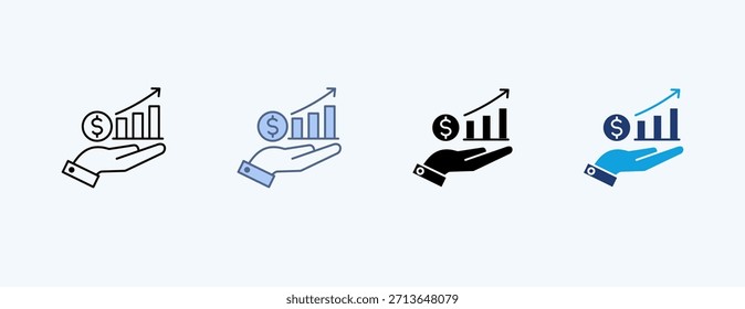 Vetor de Ilustração de Ícone Múltiplo de Aumento de Receita