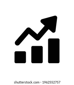 Icono de aumento de gráfico de barras de crecimiento