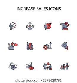 Increase sale icon set.vector.Editable stroke.linear style sign for use web design,logo.Symbol illustration.