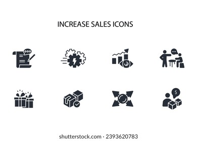 Increase sale icon set.vector.Editable stroke.linear style sign for use web design,logo.Symbol illustration.