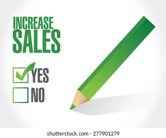 increase sales check list sign concept illustration design over white