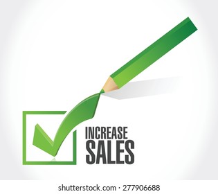 increase sales check mark sign concept illustration design over white