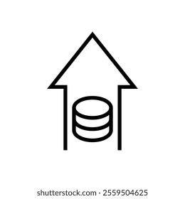 increase sales coin gold money earned business growth profit icon