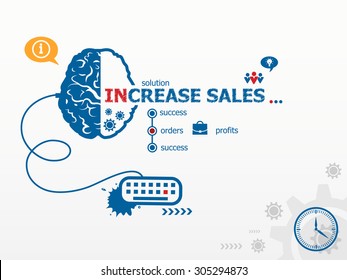 Increase sales design illustration concepts for business, consulting, finance, management, career.  