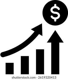Increase Sales Icon Glyph Vector Illustration