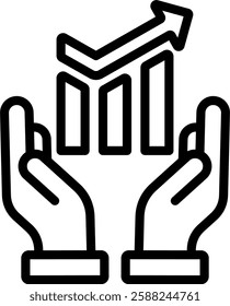 Increase Sales Icon Outline Vector Illustration