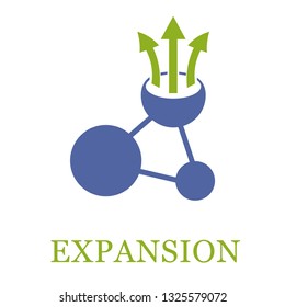 Increase the sphere of influence.Network Expansion.Vector icon.