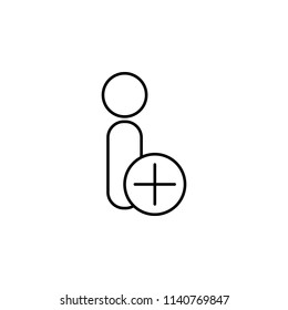 increase the staff icon. Element of communication icon for mobile concept and web apps. Thin line increase the staff icon can be used for web and mobile