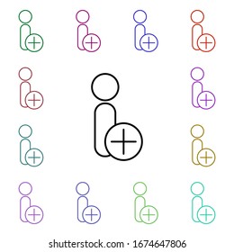 Increase the staff multi color style icon. Simple thin line, outline vector of conferencing icons for ui and ux, website or mobile application