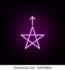 increase star neon icon. Elements of arrow and object set. Simple icon for websites, web design, mobile app, info graphics