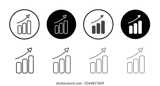 Increase stats icon Thin outline art symbol