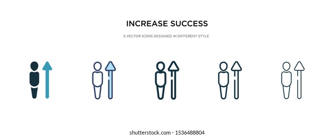 increase success icon in different style vector illustration. two colored and black increase success vector icons designed in filled, outline, line and stroke style can be used for web, mobile, ui