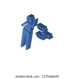 Increase Success isometric left top view 3D icon
