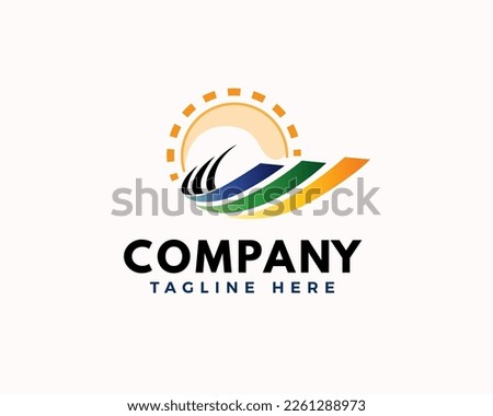 increase sun chart marketing account progress logo icon symbol design template illustration inspiration