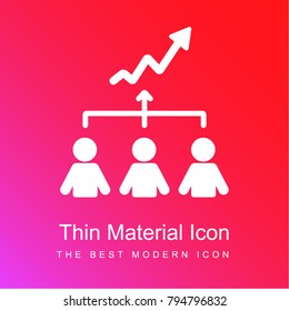 Increase Team Work red and pink gradient material white icon minimal design