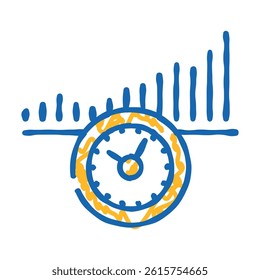 increase time doodle icon sketch vector. increase time sign. isolated symbol illustration