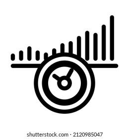 increase time line icon vector. increase time sign. isolated contour symbol black illustration