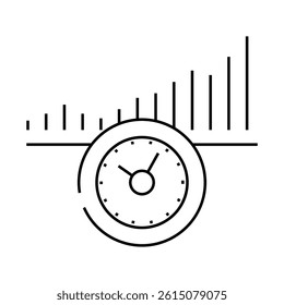 increase time line icon vector. increase time sign. isolated contour symbol black illustration