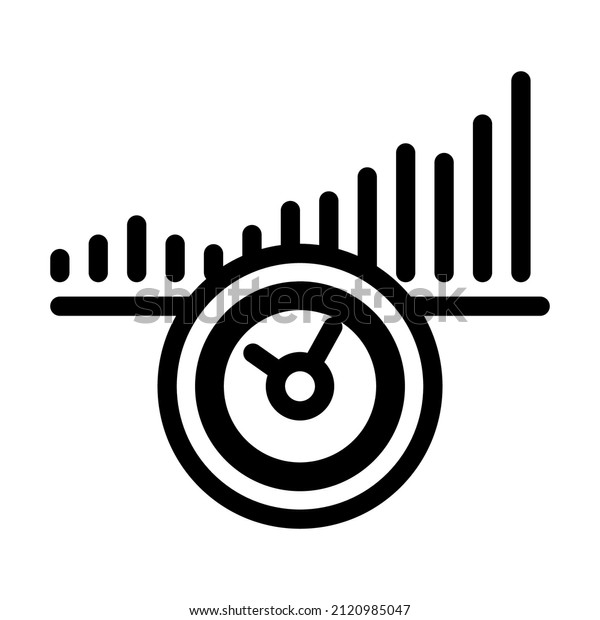 increase time line icon vector.\
increase time sign. isolated contour symbol black\
illustration