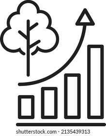 increase tree graph icon. nature graph vector.