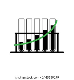 Increase trend science experiment result icon vector design isolated on white background.