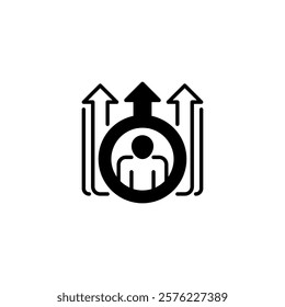 Increase in Users line icon. Universal creative premium symbol. Vector sign icon logo template. Vector illustration