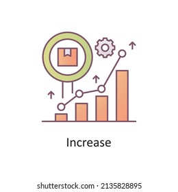 Increase vector Filled Outline Icon Design illustration. Logistics And Supply Chain Management Symbol on White background EPS 10 File