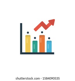 increase vector flat color icon 