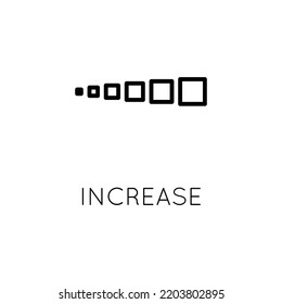 Increase Vector Icon. Vector sign in simple style isolated on white background.