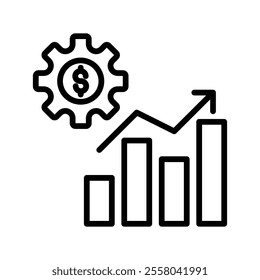 Increase Vector Lineal Icon on white background.