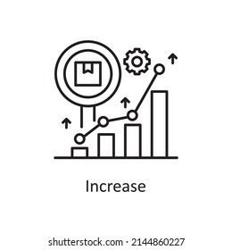 Increase vector Outline Icon Design illustration. Logistics And Supply Chain Management Symbol on White background EPS 10 File