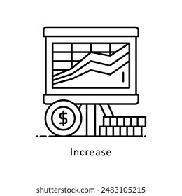 Increase vector  outline icon style illustration. Symbol on White background EPS 10 File