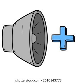 increase volume icon illustration hand drawn isolated vector