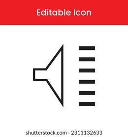 Icono de aumento de volumen, icono de aumento de contorno de volumen, icono de aumento de vector de volumen