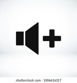 Increase Volume Sound Speaker Icon, stock vector illustration flat design style