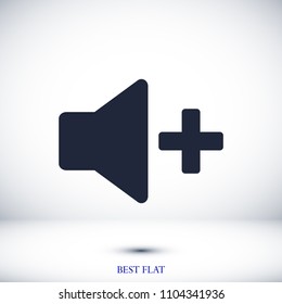 Increase Volume Sound Speaker Icon, stock vector illustration flat design style