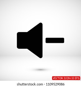 Increase Volume Sound Speaker Icon, stock vector illustration flat design style