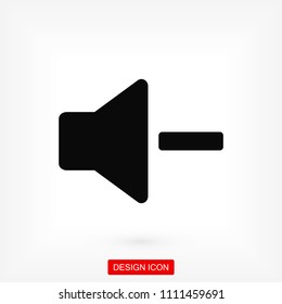 Increase Volume Sound Speaker Icon, stock vector illustration flat design style
