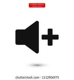 Increase Volume Sound Speaker Icon, stock vector illustration flat design style