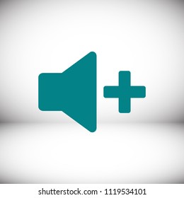 Increase Volume Sound Speaker Icon, stock vector illustration flat design style
