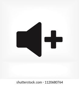 Increase Volume Sound Speaker Icon, stock vector illustration flat design style