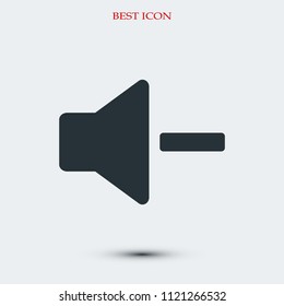 Increase Volume Sound Speaker Icon, stock vector illustration flat design style